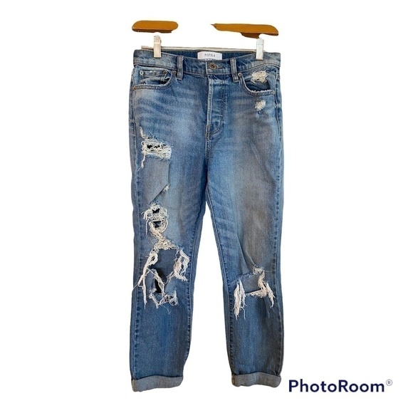 Pistola Womens Ripped Distressed Cuff Jeans Size 26 Medium Wash - Picture 1 of 4